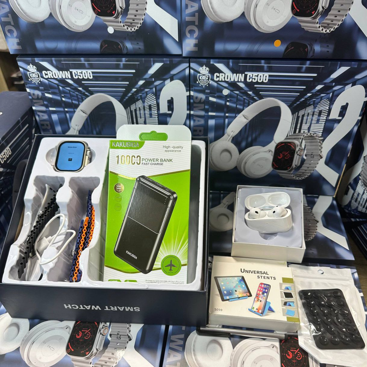 بكج C500 + power + pro2 + قلم + ستاند للتلفون + ستاند التريند (4 كساتك)